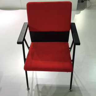 新款 红色办公椅 固定会议椅 职员椅四脚会客椅接待洽谈椅 培训椅