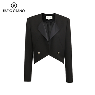 黑色修身 FARRO 外套女士 显瘦短款 GRANO专柜同款 小西装 23年新品