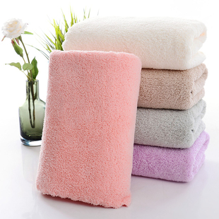 家用毛巾高密珊瑚绒柔软面巾加大加厚吸水柔软洗脸毛巾 余裕5条装