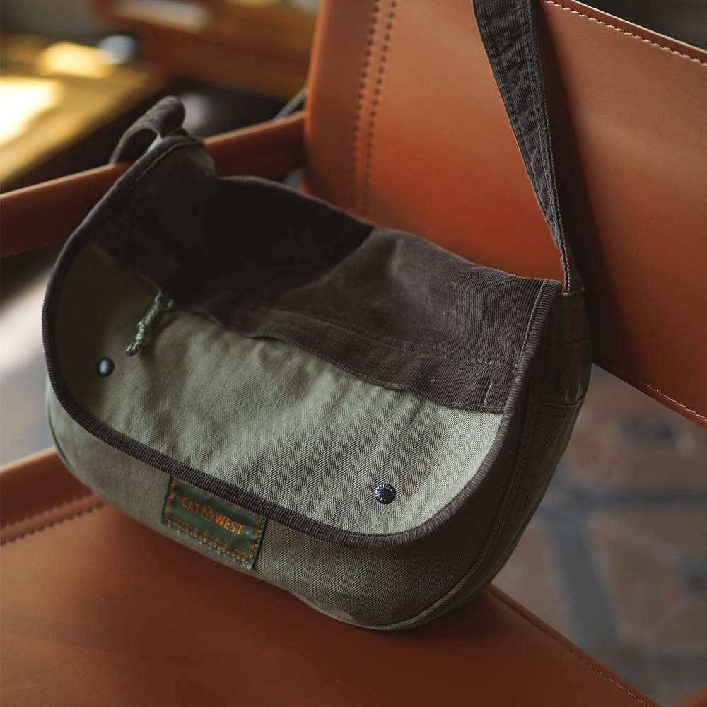 猫西CATWEST原创设计款 复古斜挎背包工装 包日常通勤包新 包男女款