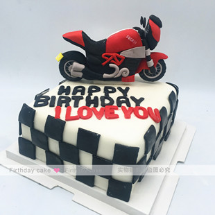 创意蛋糕摩托车 定制蛋糕 生日蛋糕北京上海杭州同城翻糖蛋糕