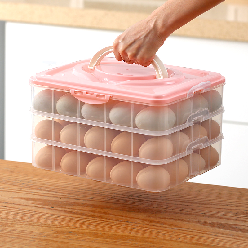 盒 鸡蛋盒冰箱用密封保鲜盒家用食品级塑料厨房收纳盒蛋托满月包装