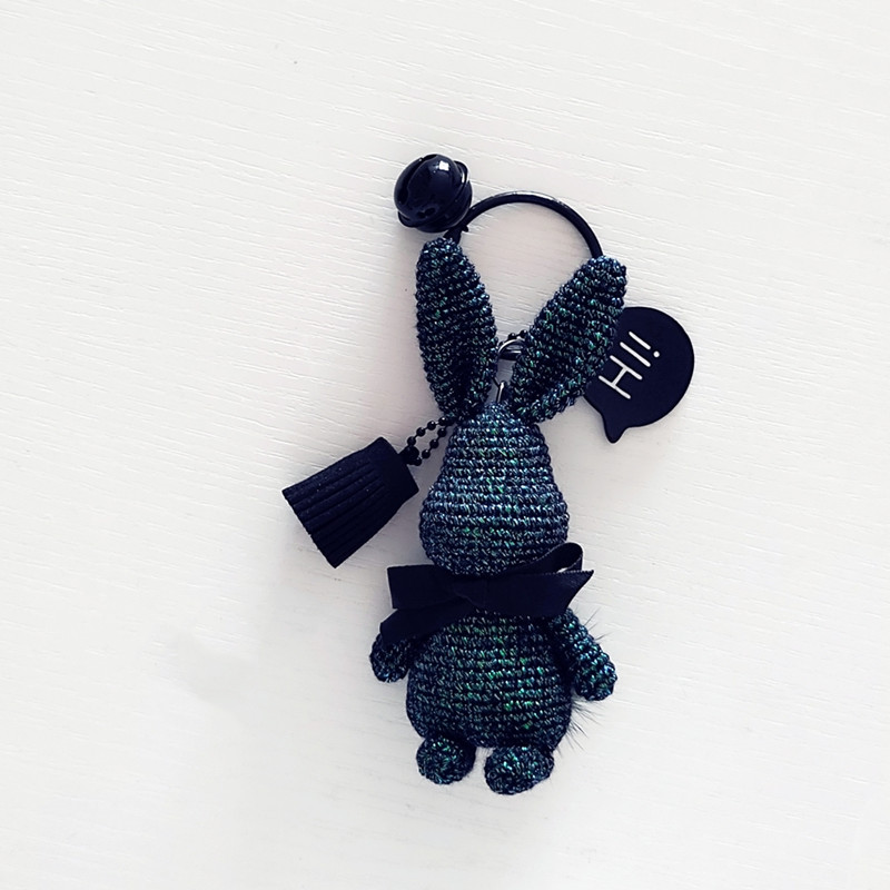创意情侣礼物 女 韩国时尚 编织钥匙扣手工 挂饰 潮范小兔子包挂件