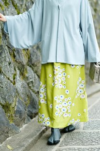 日本京都设计师直筒女士羊毛料系带半身裙中长裙野原 sousou代购