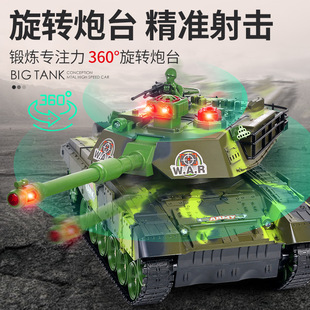 甲模型发射越野汽车男孩儿童玩具 履带装 超大号遥控坦克可开炮虎式