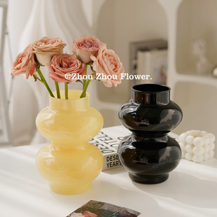 ins小 简约花瓶摆件客厅插花玻璃透明水养高级感水培鲜花玫瑰欧式