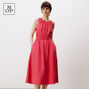 亚麻系列无袖 商场同款 MOP Polo 镂空连衣裙女 新款 夏季 Marc