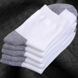 袜子男士 中筒保暖款 防臭运动棉灰黑白青年透气排汗中腰纯色 秋冬季