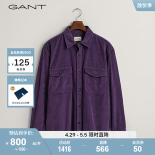 3230206 经典 纯色灯芯绒长袖 衬衫 男士 GANT甘特2023秋冬新款