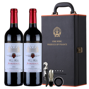 原瓶原装 沃维仕 双支礼盒装 波尔多AOC级进口干红葡萄酒 法国红酒