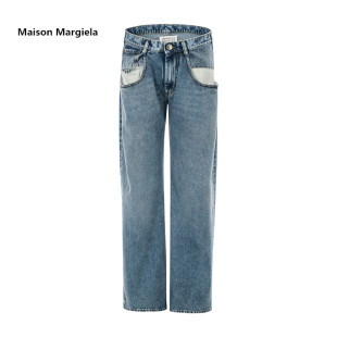 Maison 长裤 白口袋低腰拖地直筒牛仔裤 子 Margiela马吉拉泫雅同款