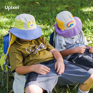 UPIXEL儿童出行防晒帽薄渔夫帽太阳帽防紫外线男童夏天女童遮阳帽