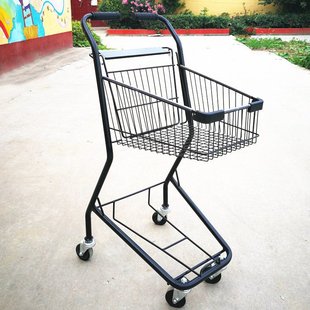 超市小型手推车 双层提篮车买菜车 KTV酒水专用车 超市购物车 日式