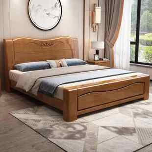 家具经济型高箱储物婚床 实木床1.8米现代简约双人床主卧1.5米中式