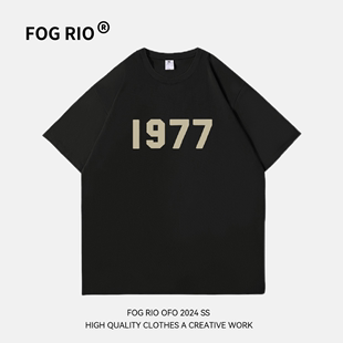 短袖 RIO原创设计师重磅潮牌2024新款 休闲半截袖 FOG T恤男女情侣装