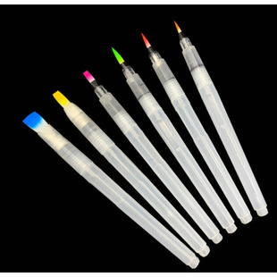 蓄水毛笔进口尼龙吸水 自来水笔水彩画笔固体i颜料吸水画笔6支套装