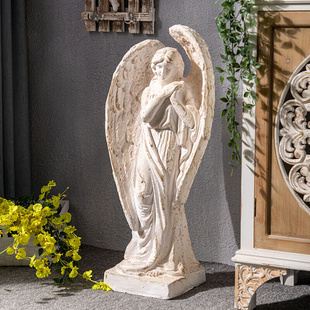 美式 复古户外花园庭院乡村别墅院子装 天使雕塑摆件 饰欧式