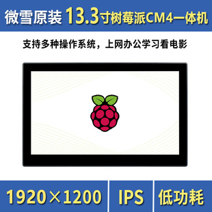 电容触控屏 IPS 一体机平板 电脑 13.3寸树莓派CM4显示屏 微雪