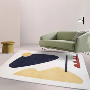 北欧ins地毯客厅茶几毯简约家用卧室床边地毯加厚可艺塑80x120cm