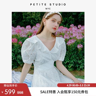 Petite Piper白色雏菊法式 夏季 浪漫气质镂空刺绣连衣裙女 Studio