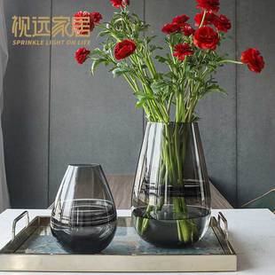 创意简约轻奢网红 玻璃花瓶摆件客厅插花水养鲜花ins风北欧欧式
