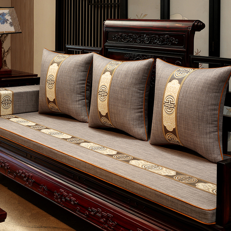 通用罗汉床海绵垫子 红木沙发坐垫定制实木椅子沙发垫套罩四季 中式
