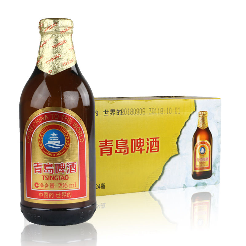 24瓶装 江浙沪皖 包邮 小金棕啤酒296ml 青岛啤酒小金质