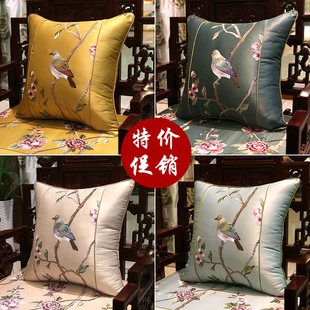 新中式 清仓 刺绣抱枕红木沙发靠垫中国风客厅靠枕大靠背套 特价
