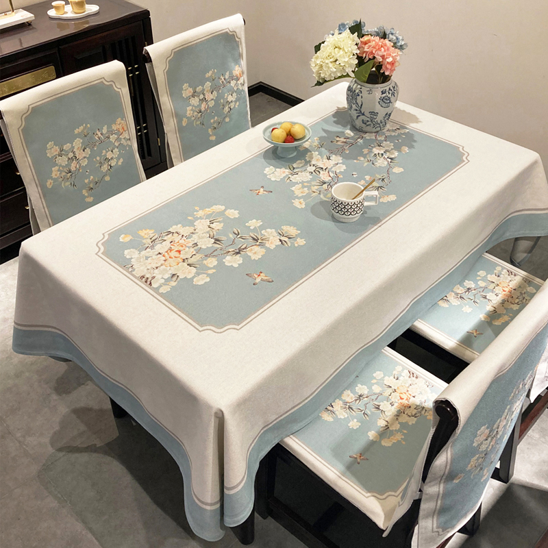 椅子套罩通用中国风桌布长方形棉麻加厚防烫洗不褪色 餐桌布新中式