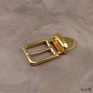 意大利设计纯铜皮带扣男针扣头黄铜40mm腰带扣皮带扣轻奢礼品