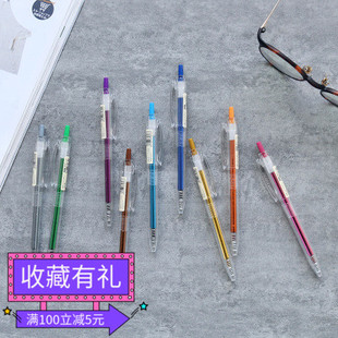 水笔子弹头学生考试文具 柯林COLNK821彩色按动中性笔0.5m无印风格