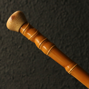 精品纯手工精磨天然十几年老罗汉竹手杖竹制文玩拐杖异形玉竹手棍