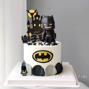扮 饰品烘焙插件英雄插牌儿童甜品台装 万圣节城堡蝙蝠生日蛋糕装