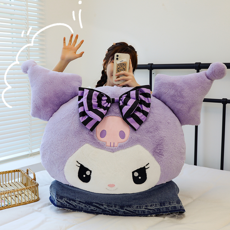 可爱紫色库洛米靠枕酷洛米抱枕枕头柔软午休靠枕送女生日礼物玩偶
