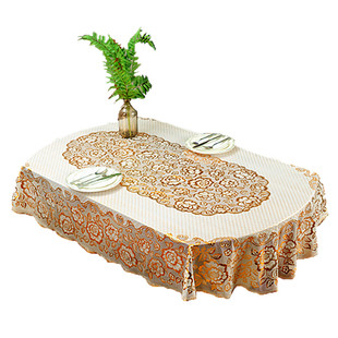 椭圆形桌布防水防烫茶几垫餐桌布塑料pvc长方形免洗台布防滑桌布