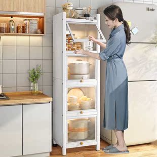 厨房多功能置物架落地多层置物柜电器夹缝架锅具碗碟储物收纳柜窄