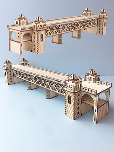 武汉长江大桥拼图儿童成人益智玩具 木制手工3D立体建筑模型拼装