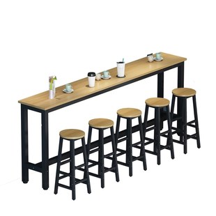靠墙吧台桌超市长桌子靠墙桌便利店餐F桌奶N茶店高脚桌椅长条桌窄