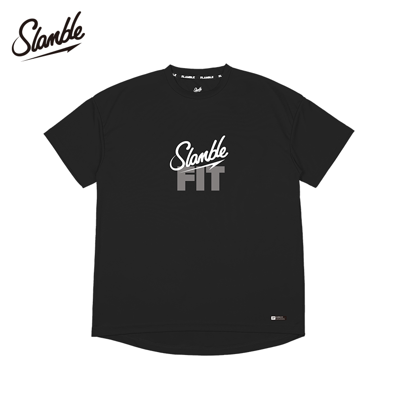 SLAMBLE夏季 新款 T恤男圆领运动速干透气健身跑步训练球服 FIT短袖