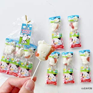 不是很甜 日本草莓牛奶棒棒糖果儿童宝宝零食生日节礼物6支