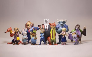 外贸散货 小号疯狂人偶模型动物城 全家福 公仔玩偶摆件玩具