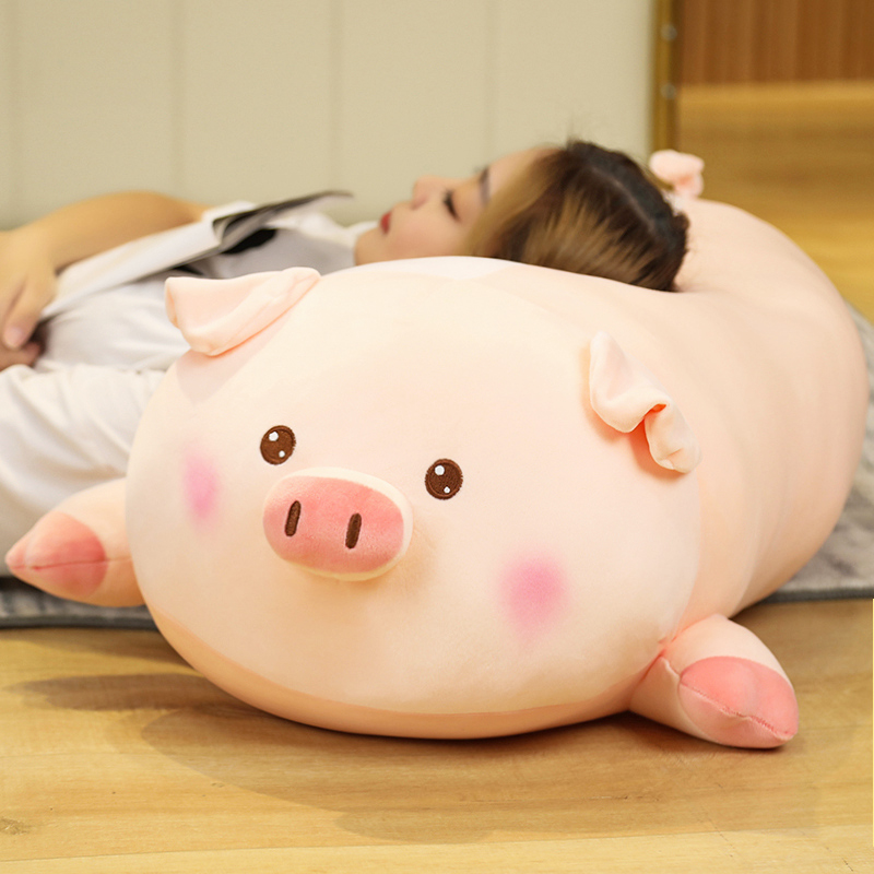 可爱小猪猪兔子毛绒玩具睡觉抱枕公仔床上趴趴动物玩偶布娃娃女生