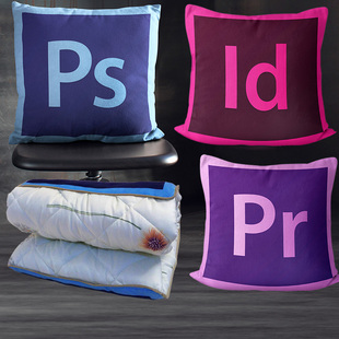 Adobe 设计师 抱枕被靠枕毛绒两用多功能ai3d创意纯色 ps抱枕车用