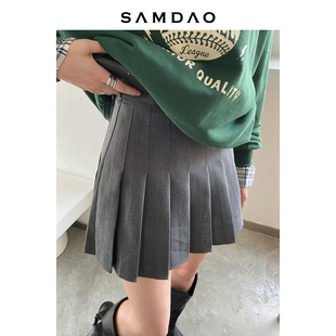 SAMDAO 高质感百褶裙带安全裤 防走光a字裙高腰梨形显瘦小个子半裙