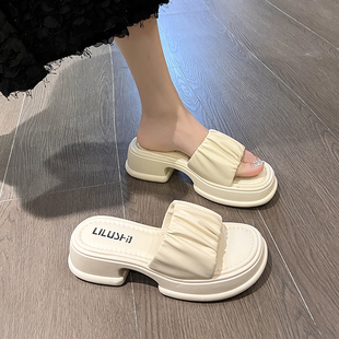 仙女风外穿拖鞋 2024新款 夏季 女款 小众时尚 高级感高跟凉鞋 爆款 法式