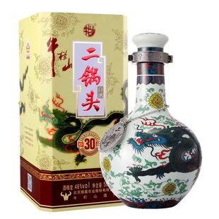 北京牛栏山二锅头青龙珍品三十年53度46度清香型白酒500ml6瓶整箱