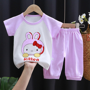 女童夏装 纯棉儿童宝宝衣服薄款 婴儿夏季 一两岁女宝女孩两件套 套装