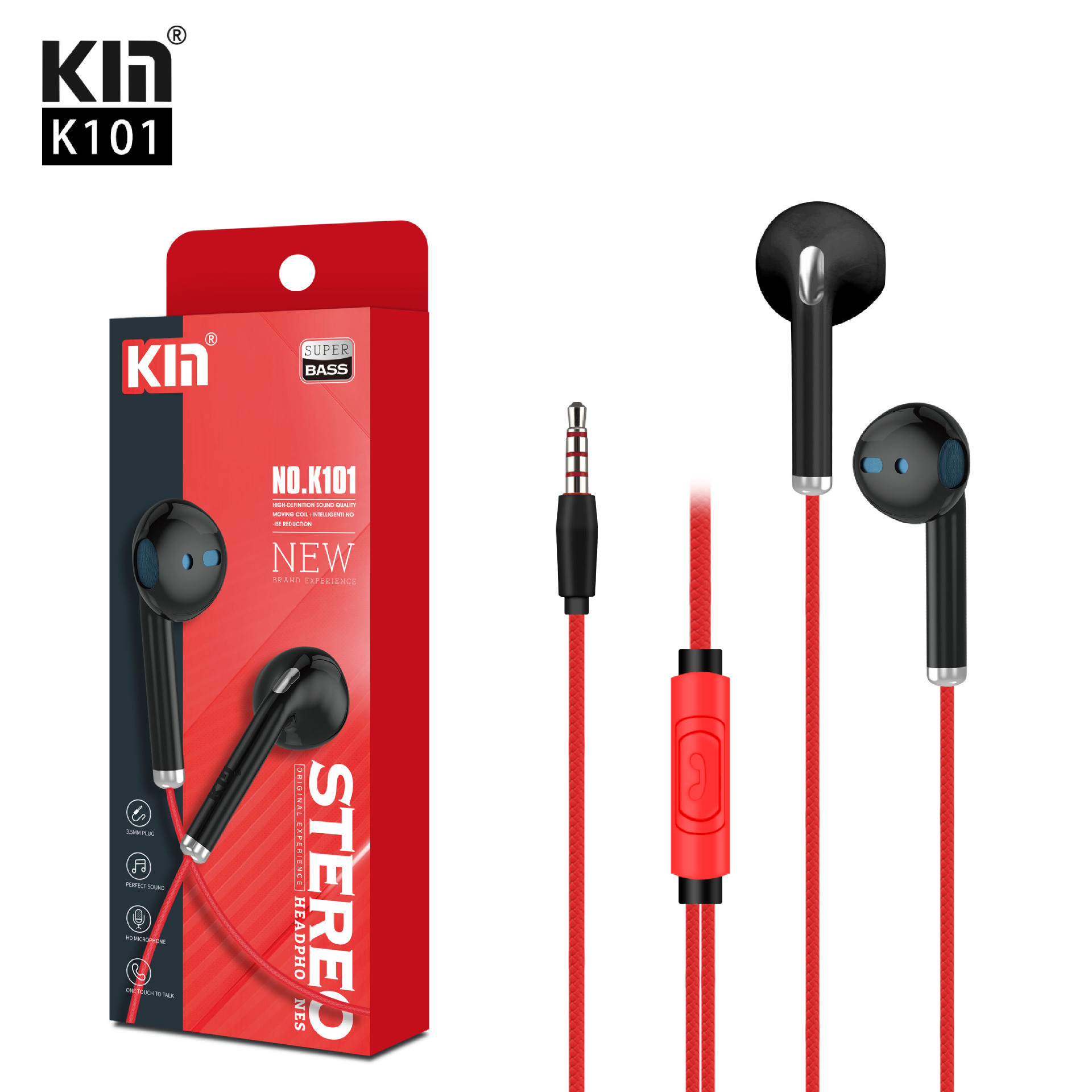 K101 MP3手机电脑通用耳机KM 现货供应跨境热销手机带麦线控耳机