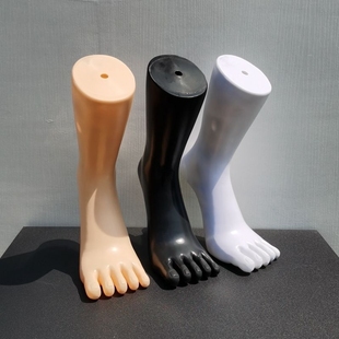 塑料创意五指袜子脚模型黑白肤色双脚五趾袜模脚趾分离中筒长袜脚
