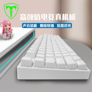 ETi3粉色机械键盘女生办公有线青轴红轴黑轴Q电脑笔记本游戏专用